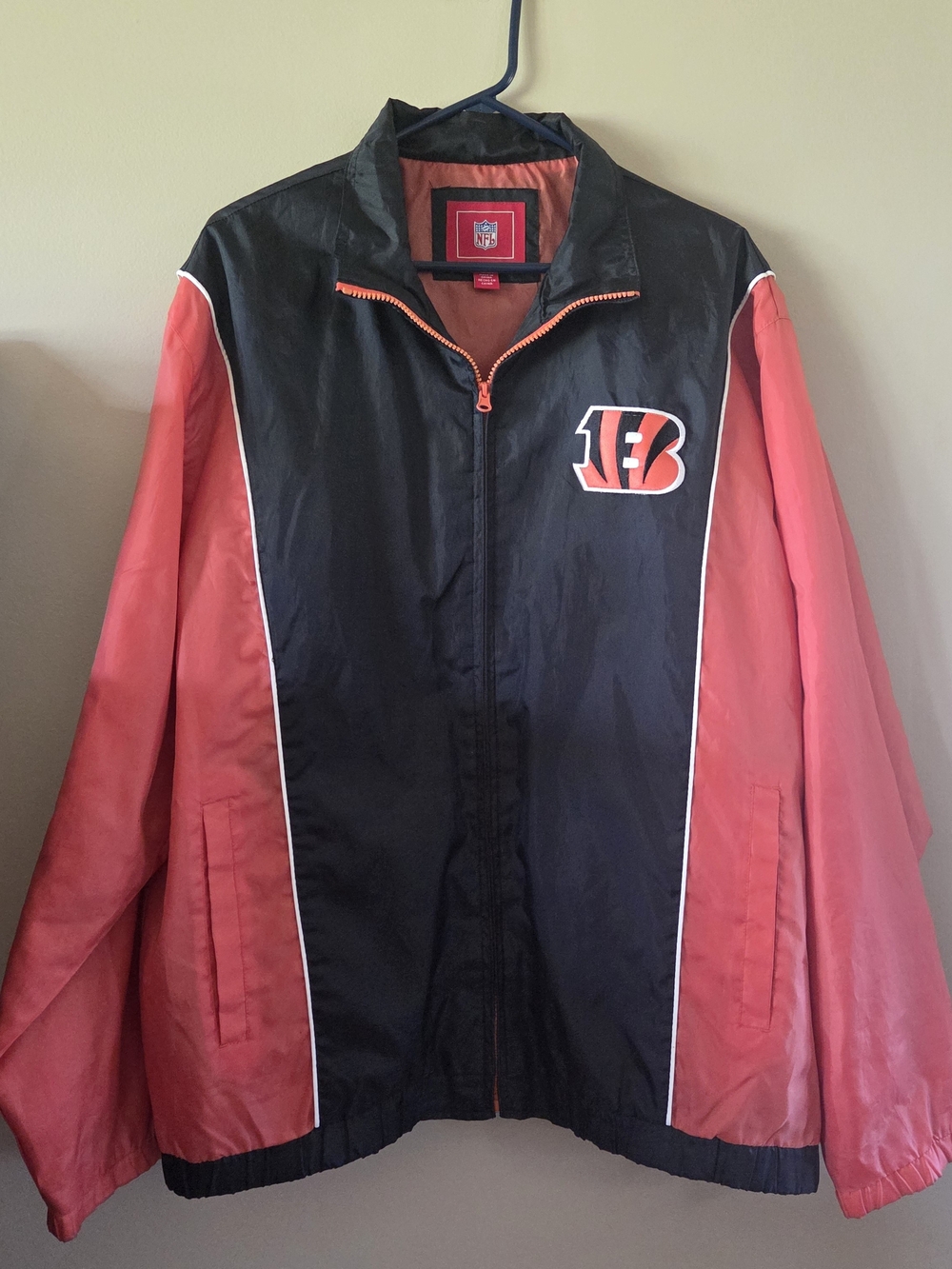 NFL Black and Orange Cincinnati Bengals Windbreaker Jacket